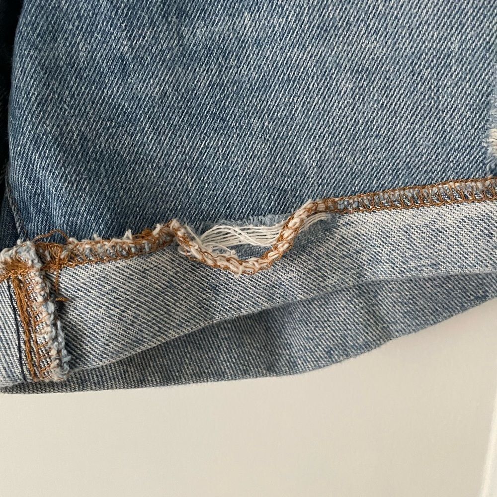 Levi's 501 High Waisted Denim Shorts Size 26 Button Fly 100% Cotton Distressed - Picture 10 of 10